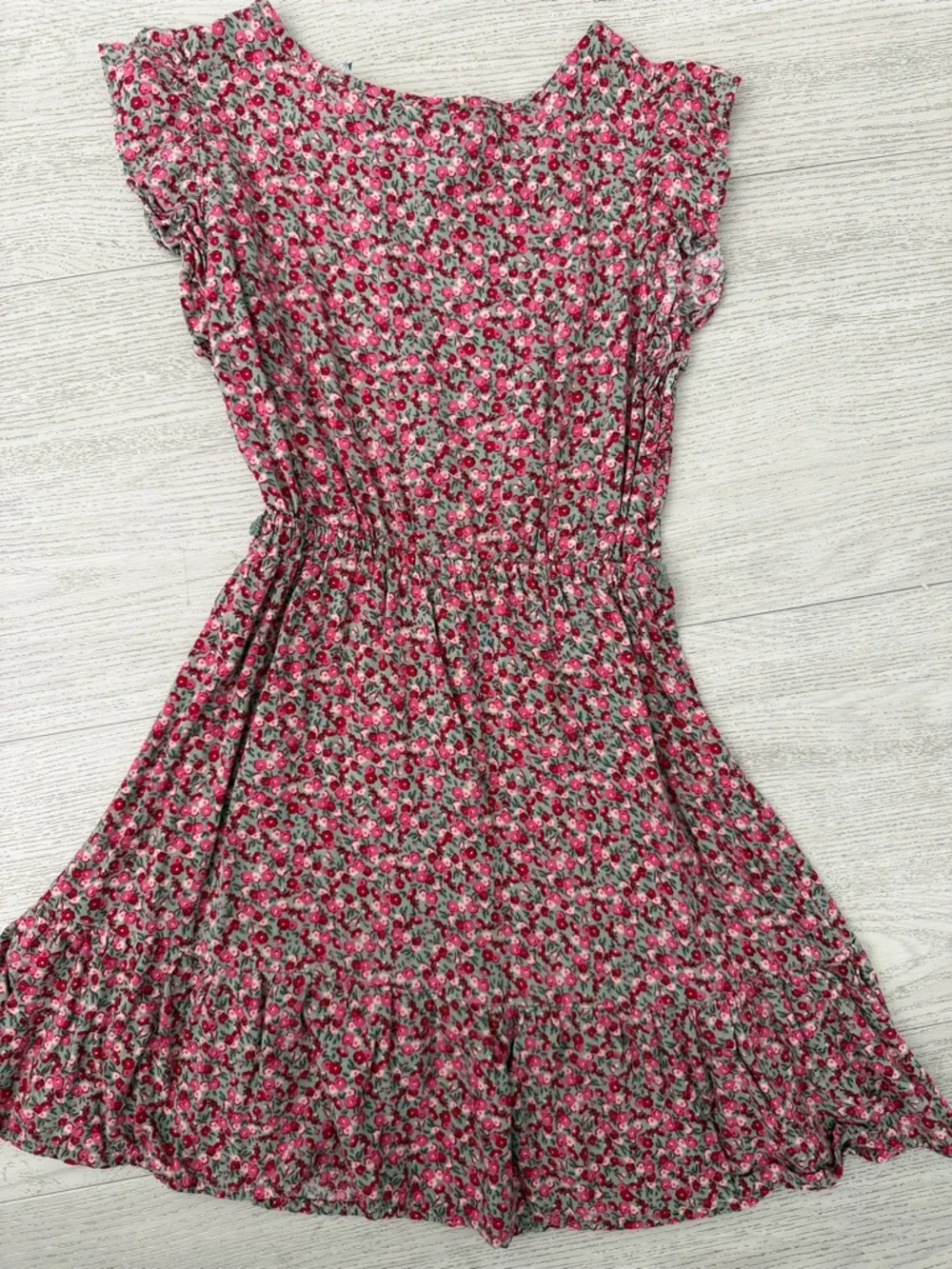 The Children's Place Pink Floral Ruffle Sleeve Casual Dress - Picture 2 of 3